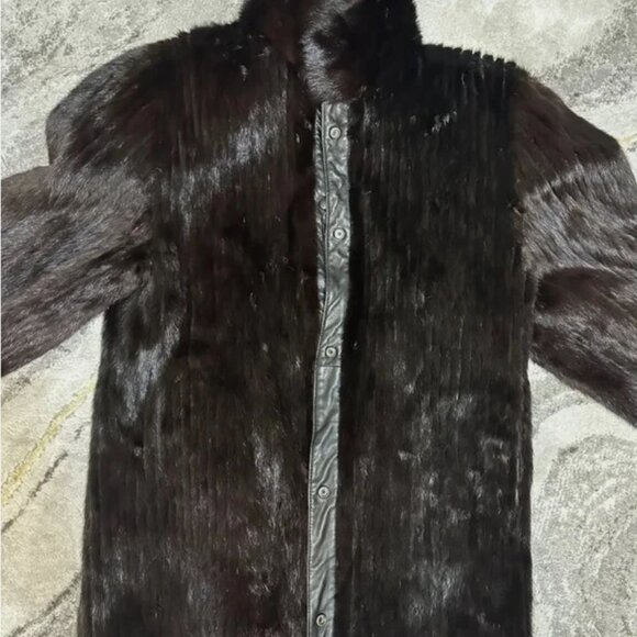 Vintage Women's Mink Fur Jacket Size M/L Elegant Dark Brown Mink Jacket - Picture 7 of 14